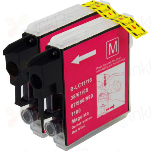 2 Pack Brother LC65M Magenta Compatible High-Yield Ink Cartridges