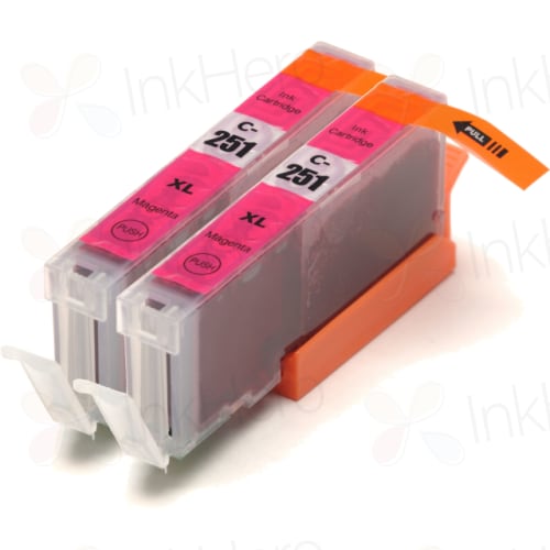 2 Pack Canon CLI-251XL Magenta Compatible High-Yield Ink Cartridges (6450B001)