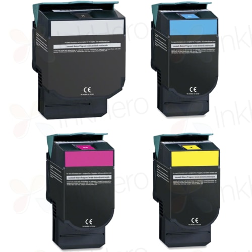 Pack de 4 Lexmark C540H2 cartouches de toner haute capacité compatibles