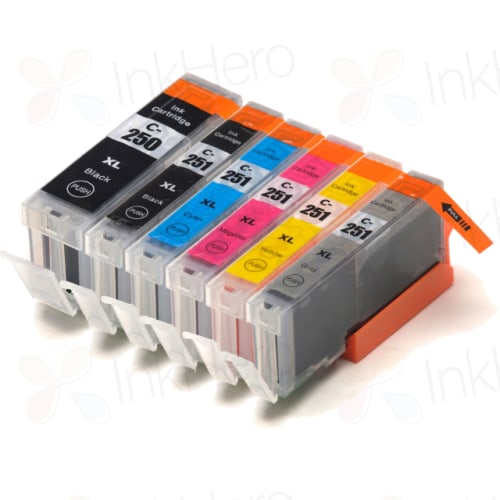 6 Pack Canon PGI-250XL & CLI-251XL Compatible High-Yield Ink
