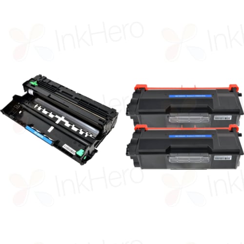 3 Pack Brother TN850 & DR820 Compatible High-Yield Toner & Drum Cartridges
