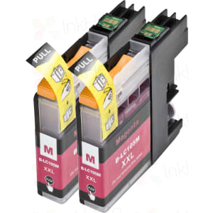 2 Pack Brother LC105M Magenta Compatible Super High-Yield Ink Cartridges