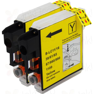 Pack de 2 Brother LC65Y cartouches d'encre compatible jaune haute capacité