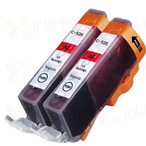 2 Pack Canon CLI-526M Magenta Compatible Ink Cartridges