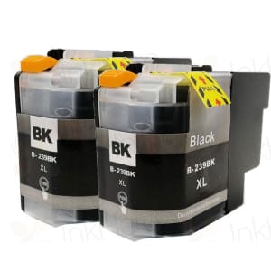 2 Pack Brother LC239BK Black Compatible Super High-Yield Ink Cartridges