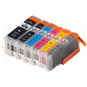 6 Pack Canon PGI-670XL & CLI-671XL Compatible High-Yield Ink Cartridges