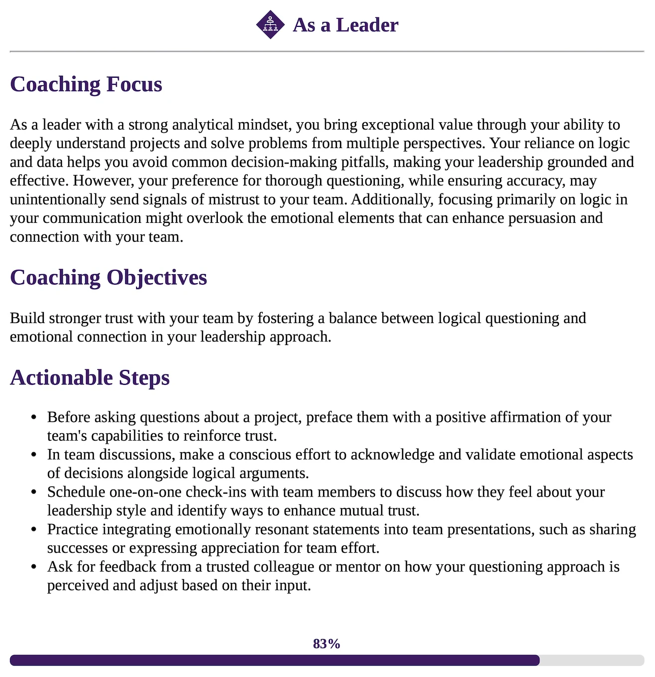 need for cognition result example