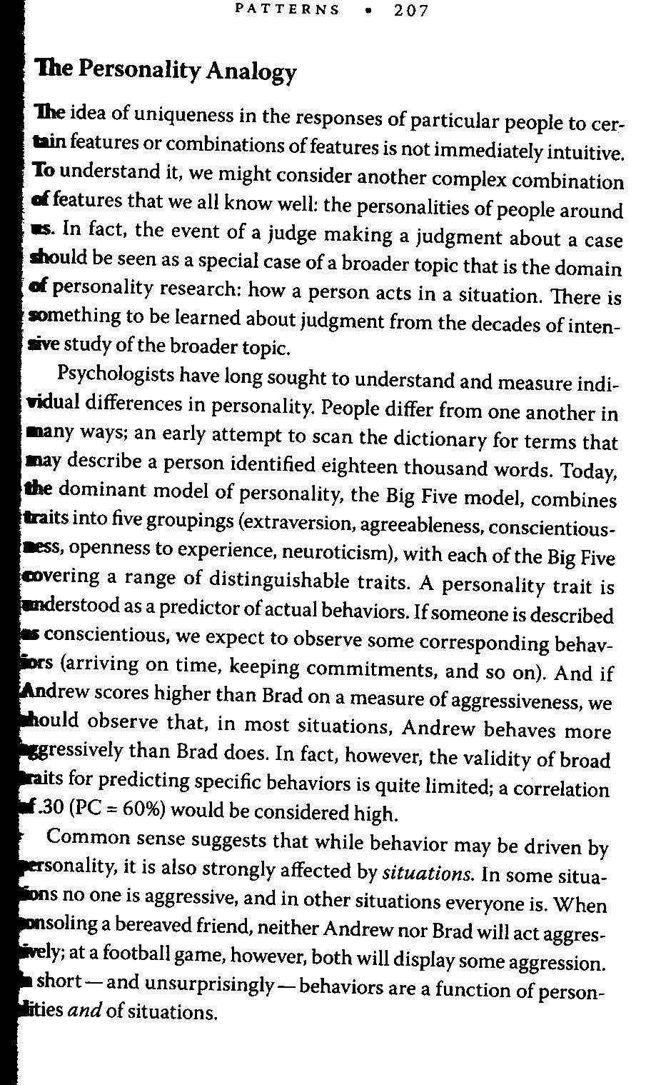Page from Daniel Kahneman book