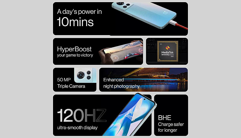OnePlus 10r 5G Prime Blue Edition Photos