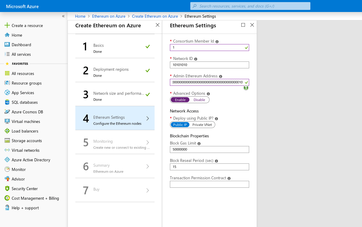 Azure Ethereum assistant