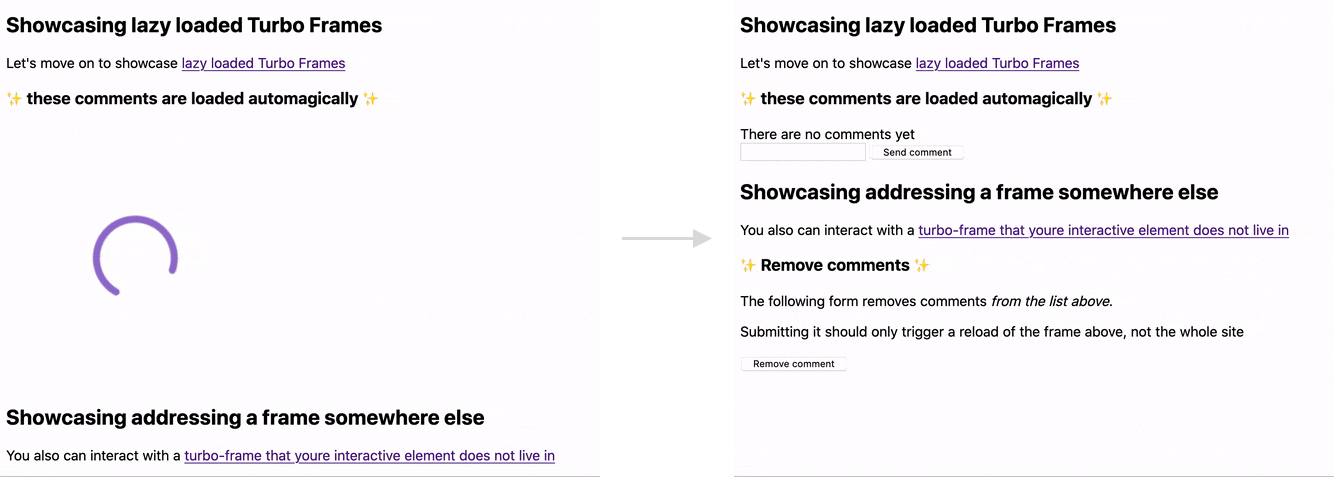 Hotwire beim Lazy Loading von Seiteninhalten
