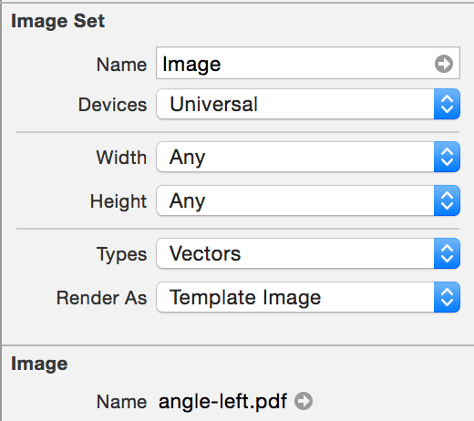 Setting a vector image to template image in Xcode