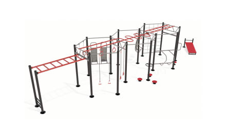 Circuito hexagonal para entrenamiento de crossfit.