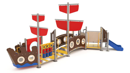 Juego tipo playground de barco para niños pequeños.