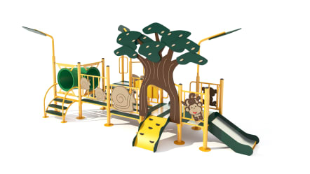 Juego tipo playground para niños pequeños en forma de jungla.