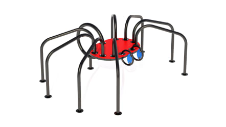 Juego infantil tipo trepador con forma de araña.