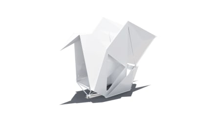 Escultura origami en forma de Paloma.