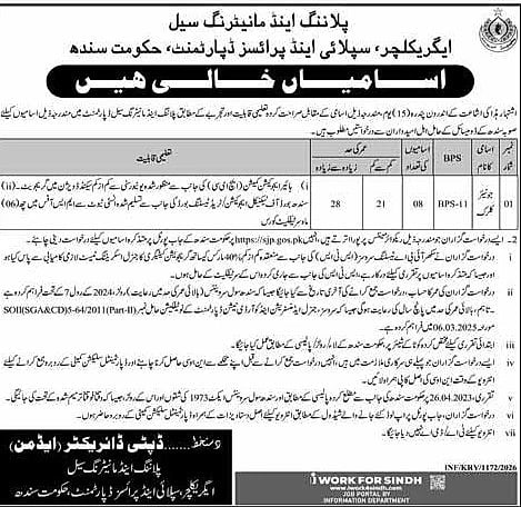 Junior Clerk Jobs Sindh 2026 Apply Online - 8 Vacancies