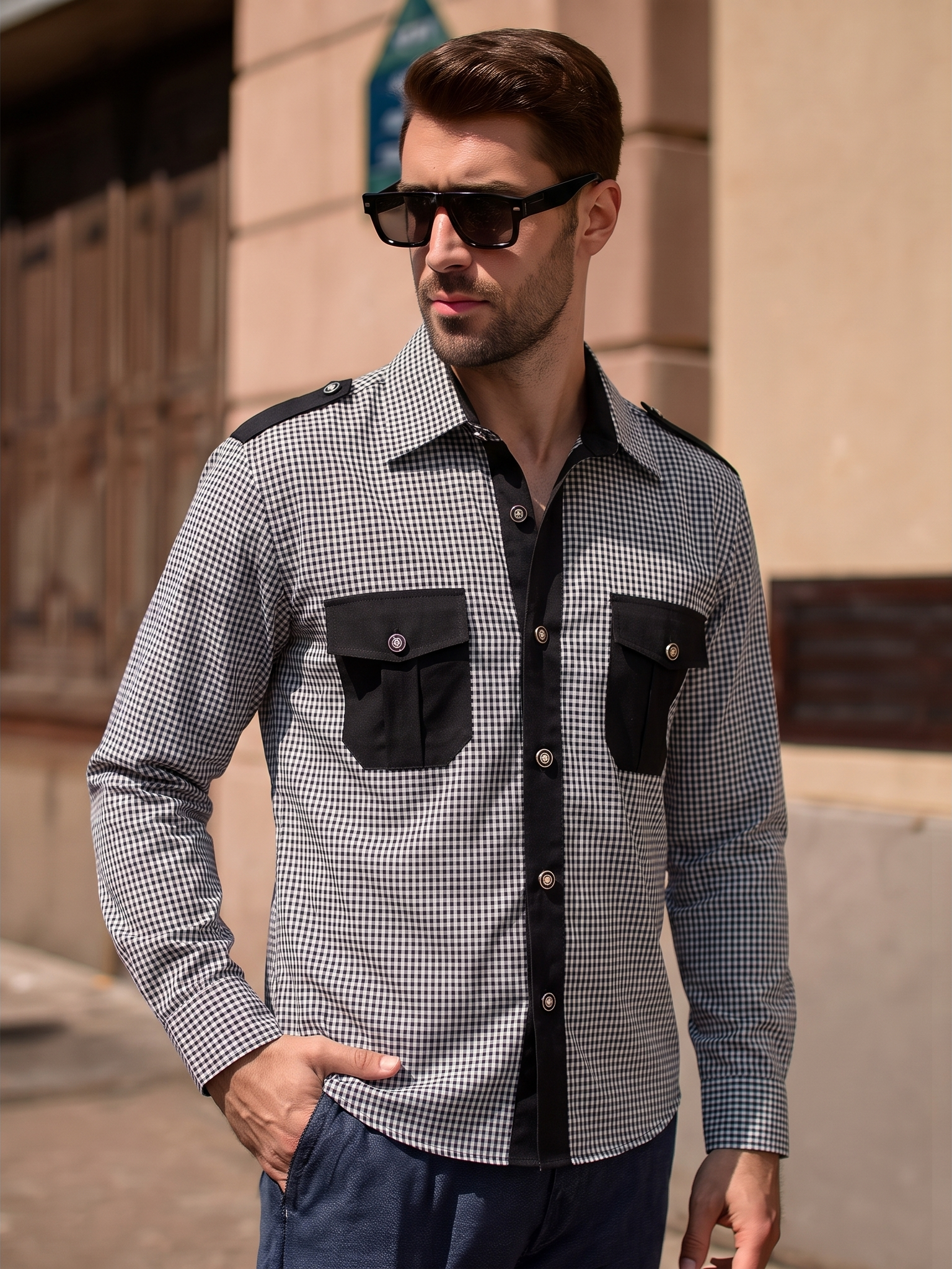 Chemise Grise Avec Carreaux