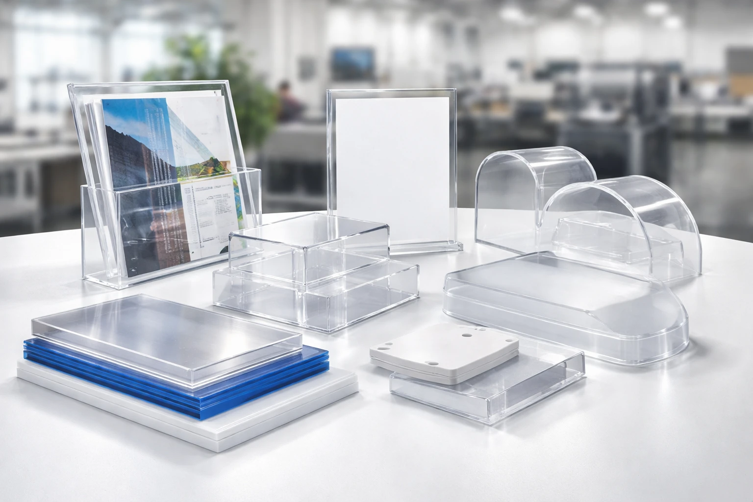 Clear acrylic plexiglass sheets available at Total Plastics Chicago for displays, guards, and signage