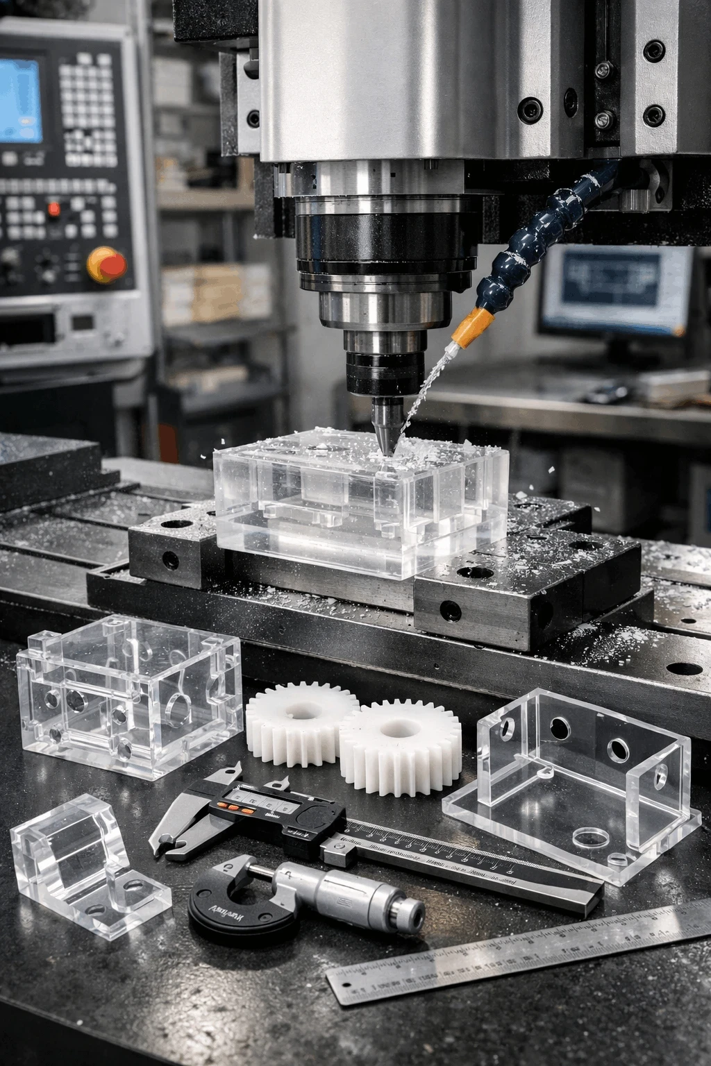 Calsak Plastics custom fabrication services including CNC routing, drilling, and thermoforming for plastic components