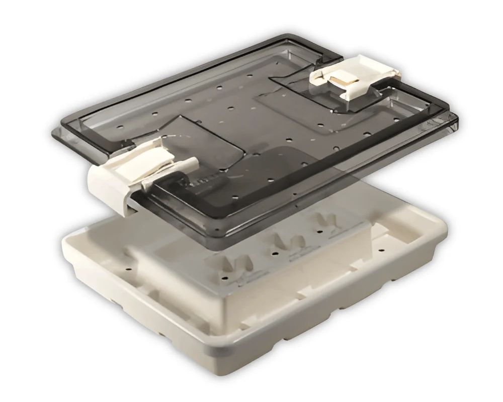 PPSU Polyphenylsulfone medical grade rod and plate in bone white and blue for surgical instrument handles and impactor heads