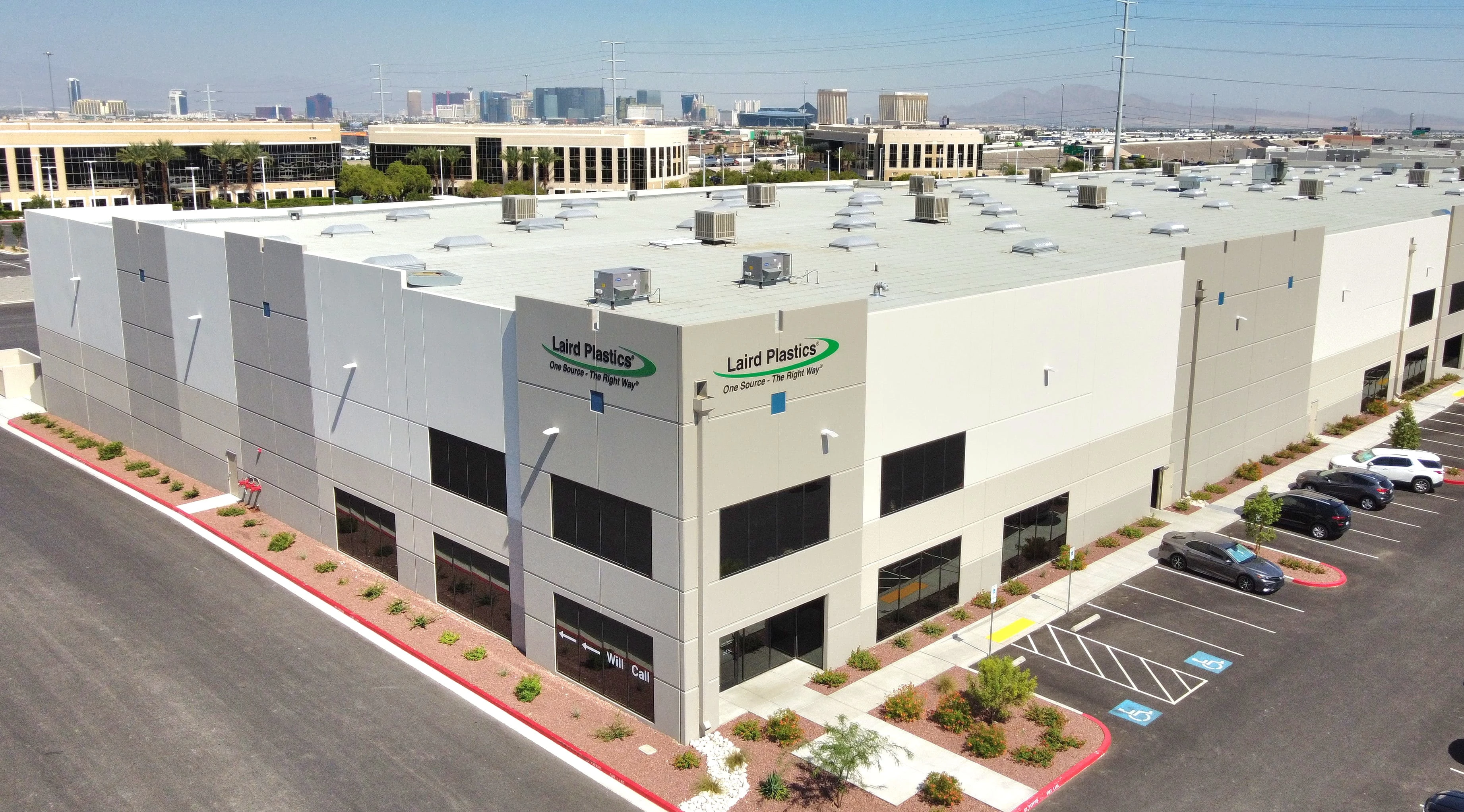 Laird Plastics Las Vegas warehouse and showroom facility on Badura Ave in Las Vegas, Nevada