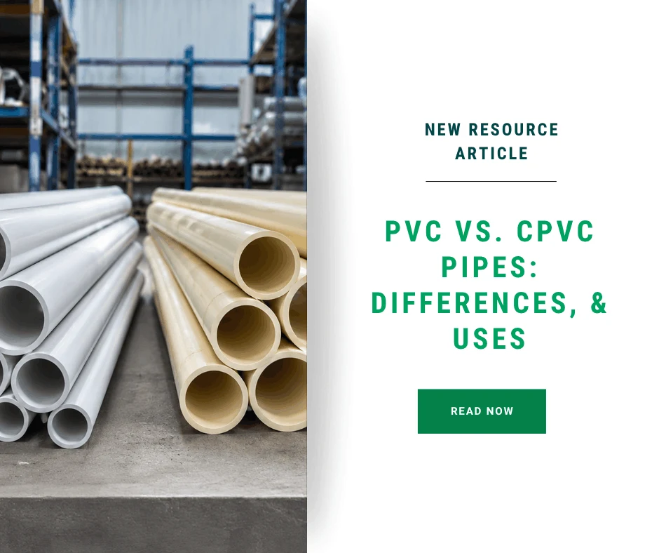 New Resource Article, PVC vs CPVC Pipes
