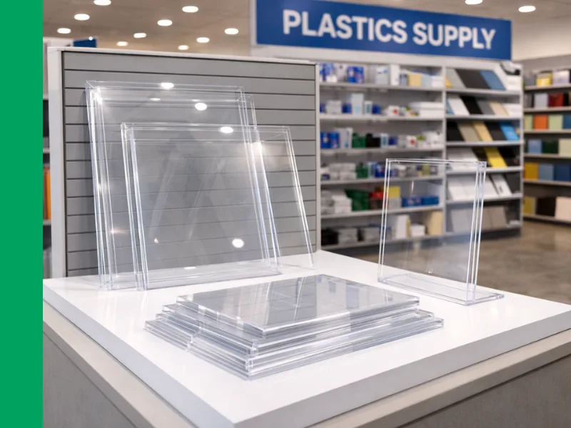 Clear acrylic and polycarbonate sheets for displays and safety applications