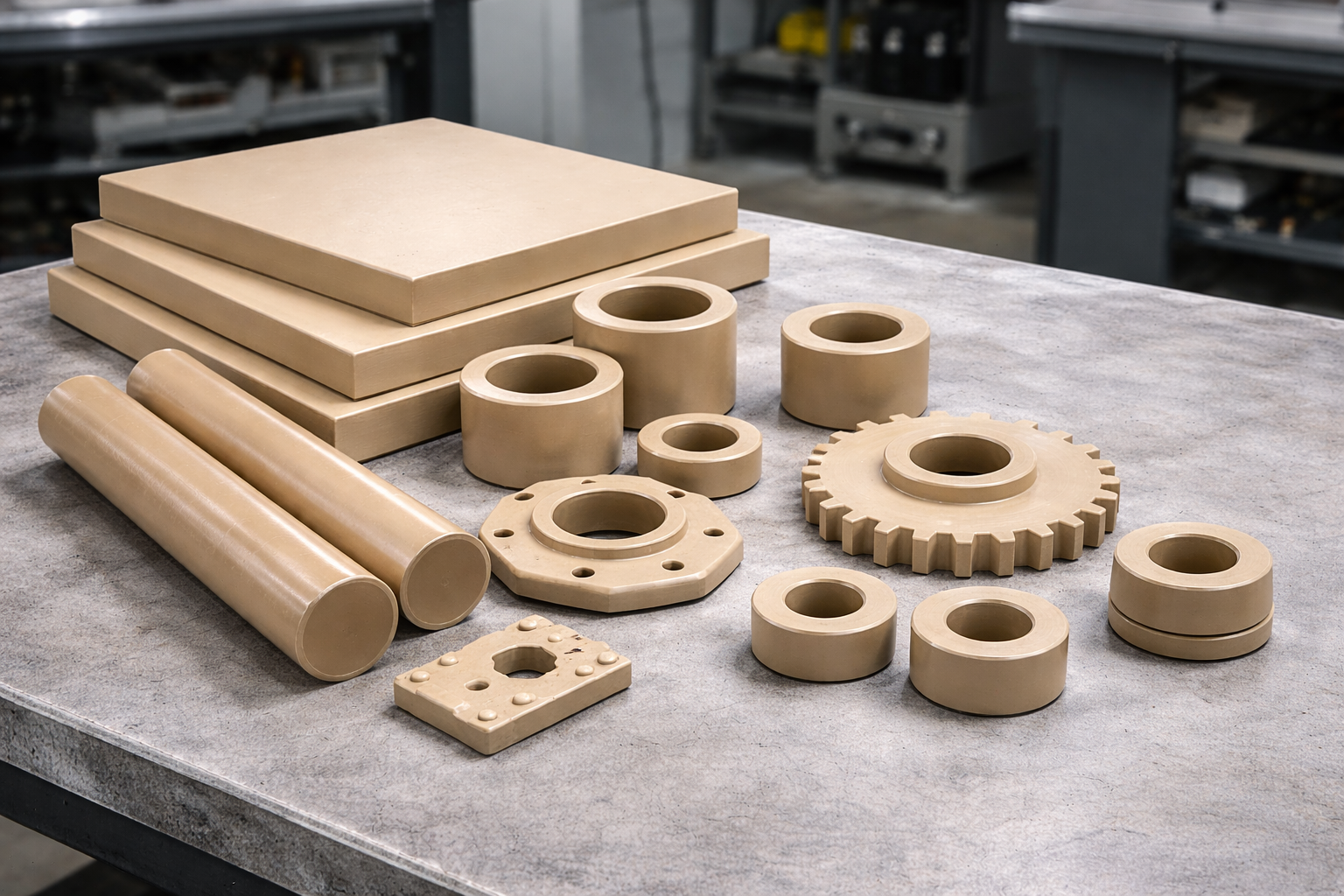 PEEK high-performance thermoplastic sheets and rods at Total Plastics Rhode Island for aerospace and defense applications