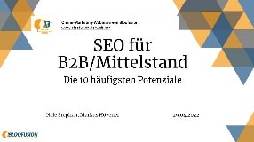 Video: Webinar-Aufzeichnung: SEO für B2B/Mittelstand - Die 10 häufigsten Potenziale (29.04.2022)