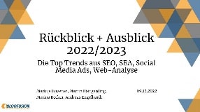 Video: Die Top Trends 2022/2023: SEO, SEA, Social Media Ads, Web-Analyse (Webinar-Aufzeichnung 09.12.2022)