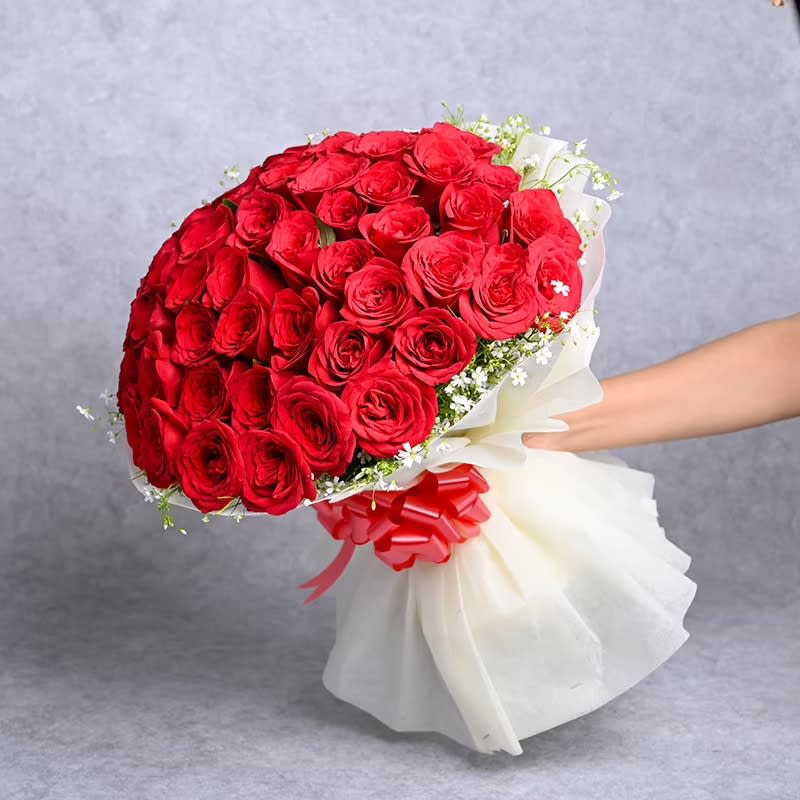 Order Beautiful 50 Red Roses online | free delivery in 3 hours - Flowera