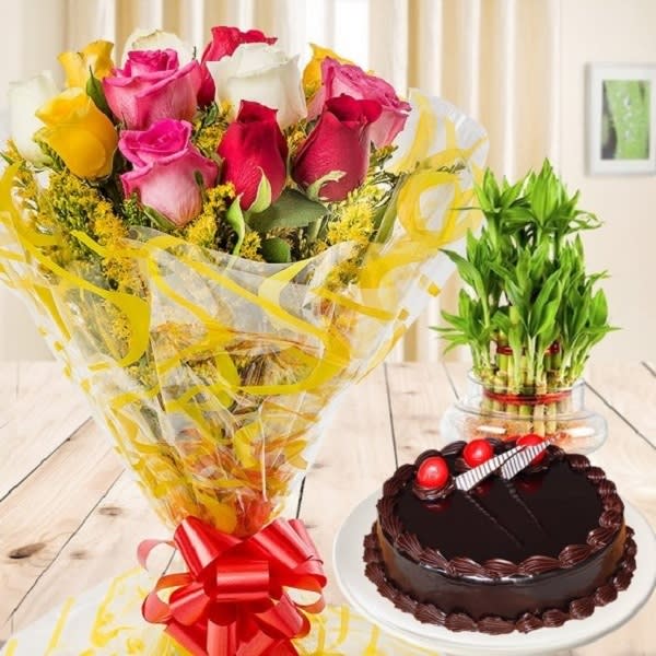 Simple Mixed Flower Bouquet + Birthday Cake | Flower Delivery in Nairobi |  Flower Delivery in Nairobi Kenya | Flower Shops in Nairobi CBD | Same Day  Flower Delivery Kenya | Nairobi