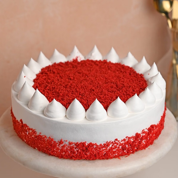Order Creamy Red Velvet Round Cake online free delivery in 3 hours
