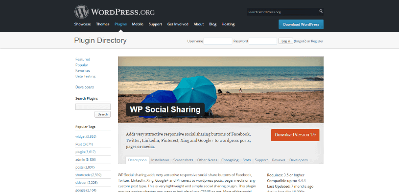 WP Social Sharing