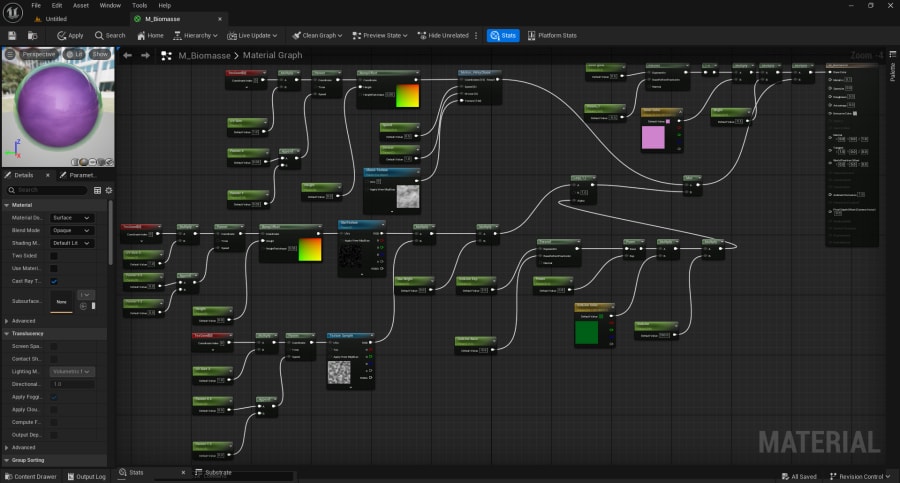 Biomasse Material in Unreal Engine