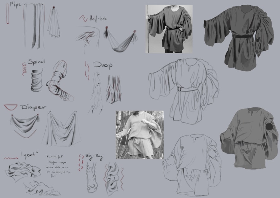 Folds and léine study 1