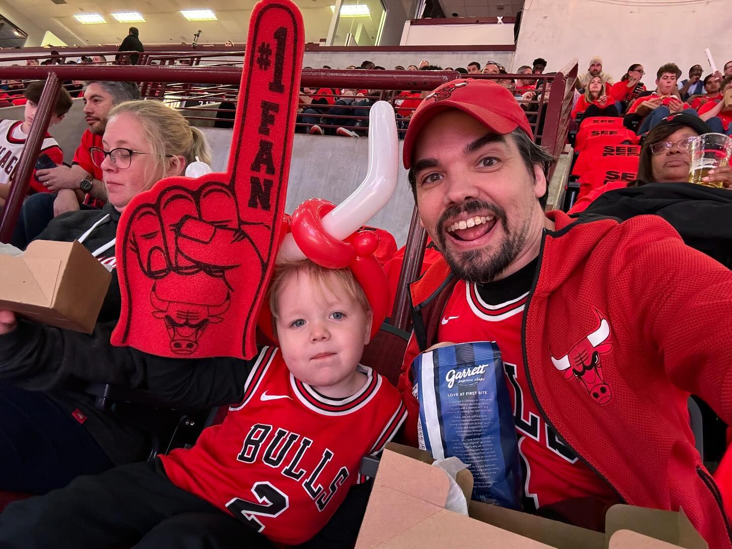 He was bored to death by halftime but it was worth it for the smiles. #bulls