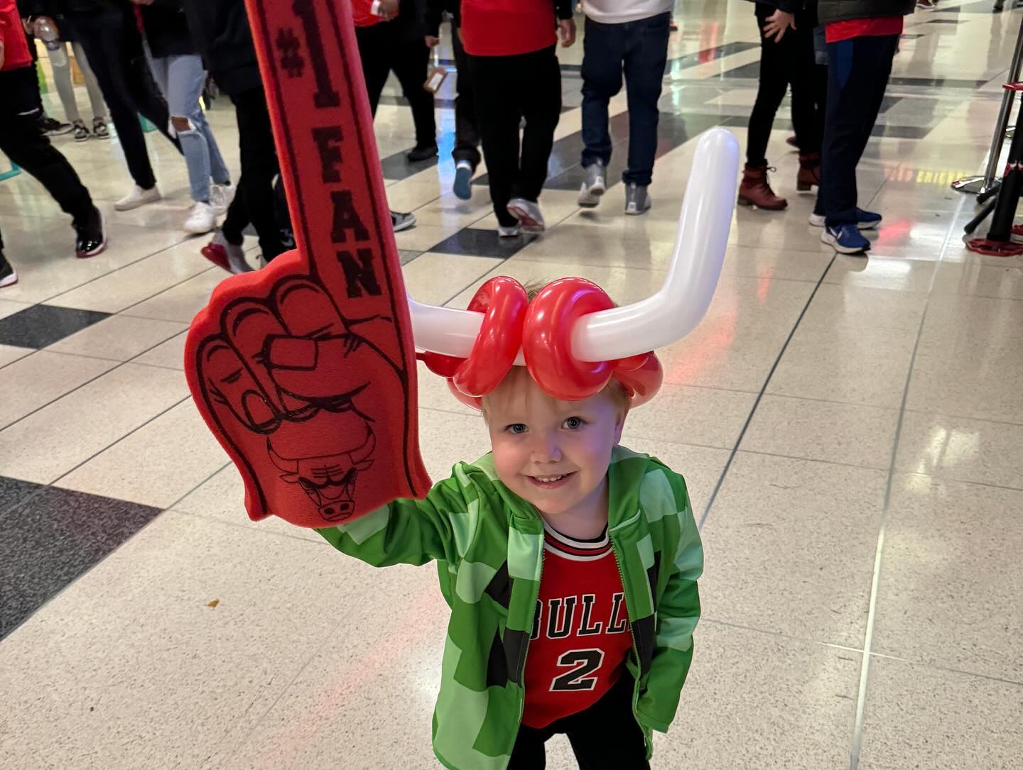 He was bored to death by halftime but it was worth it for the smiles. #bulls