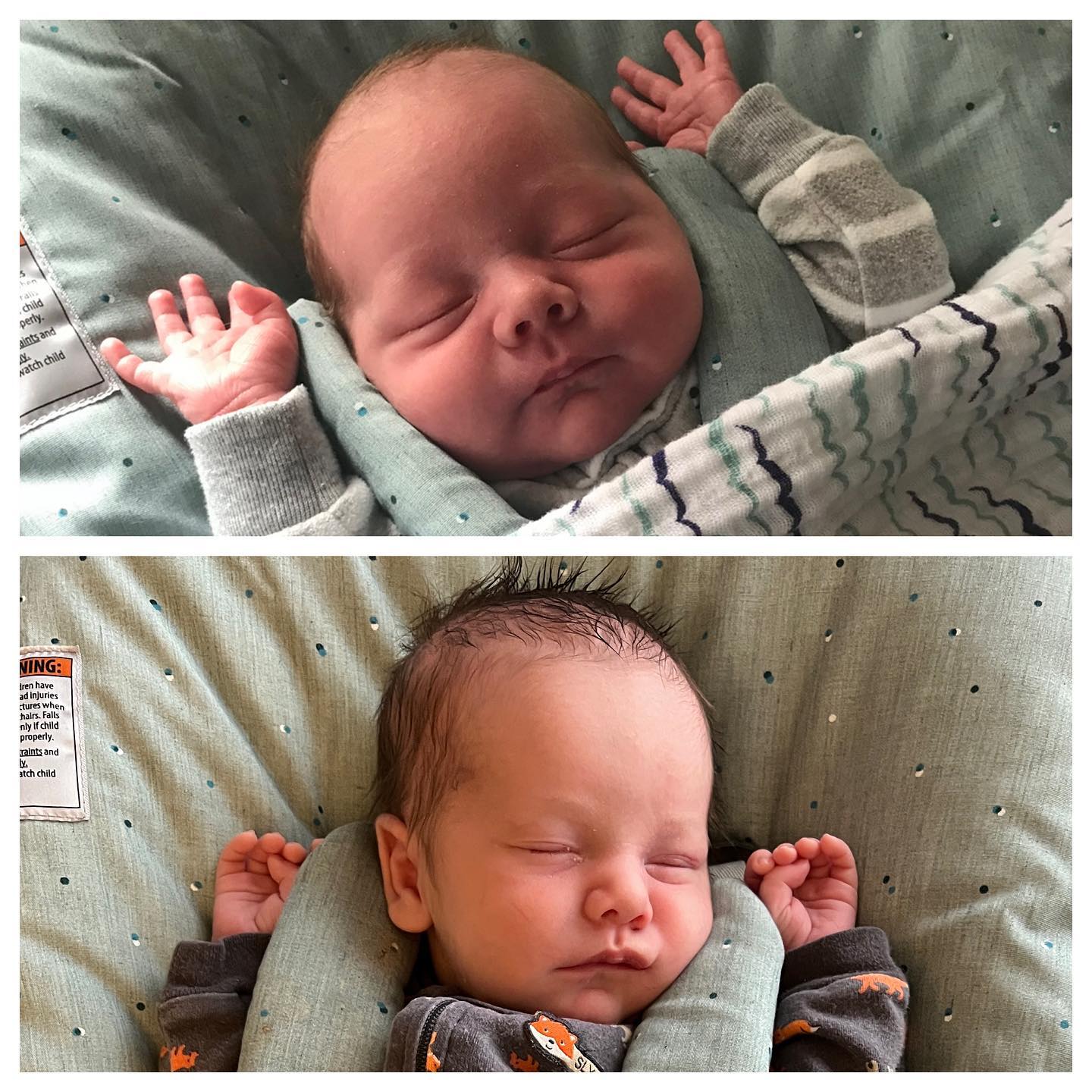 Ryan at 3 weeks, Owen at 2 weeks ♥️♥️