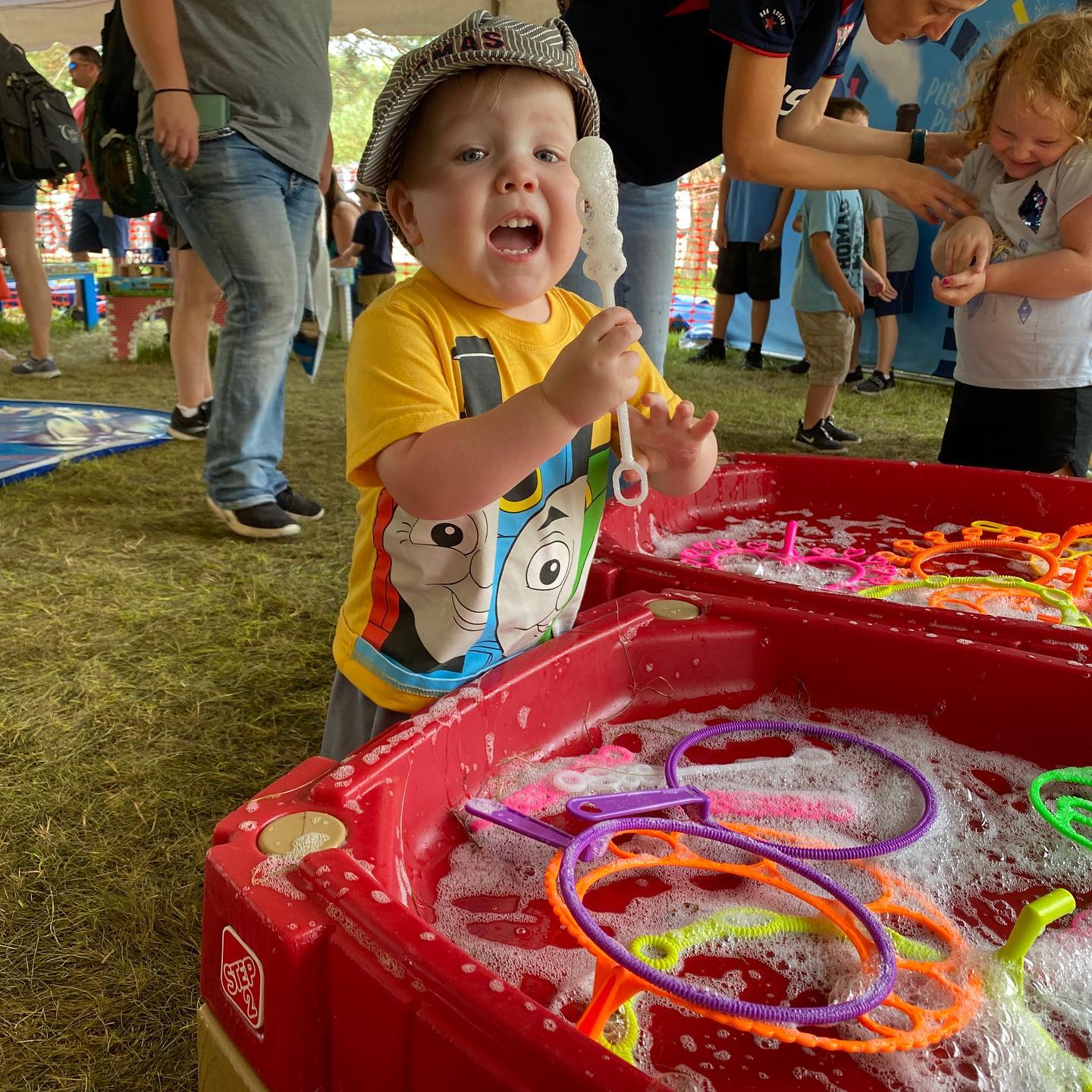 Lots of fun at Thomas' Day Out. We have one happy train enthusiast.