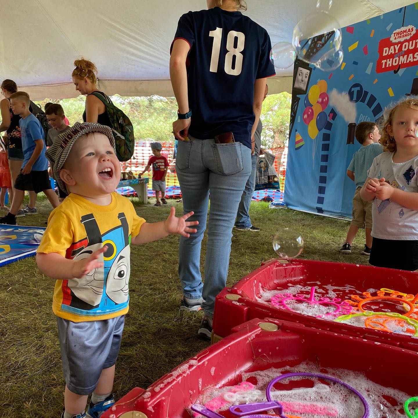 Lots of fun at Thomas' Day Out. We have one happy train enthusiast.