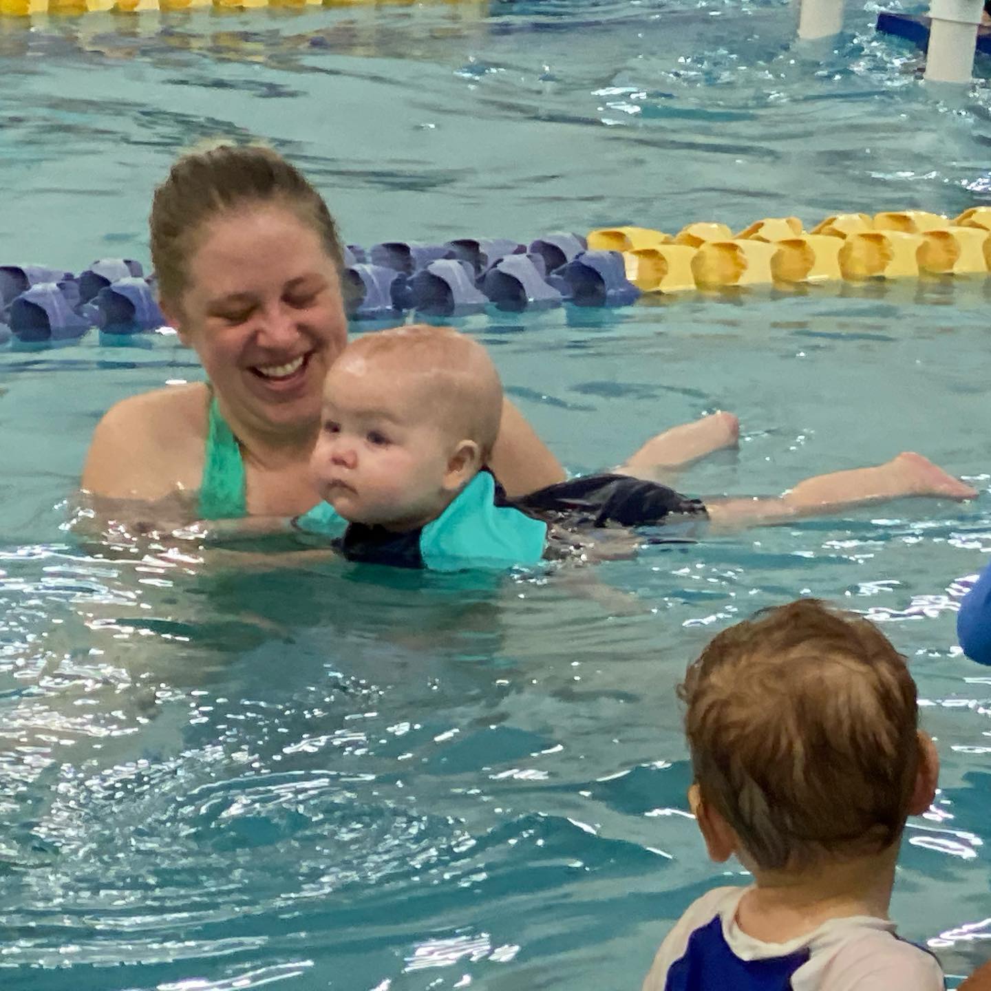 Ryan started swim classes this weekend and was completely Zen throughout.