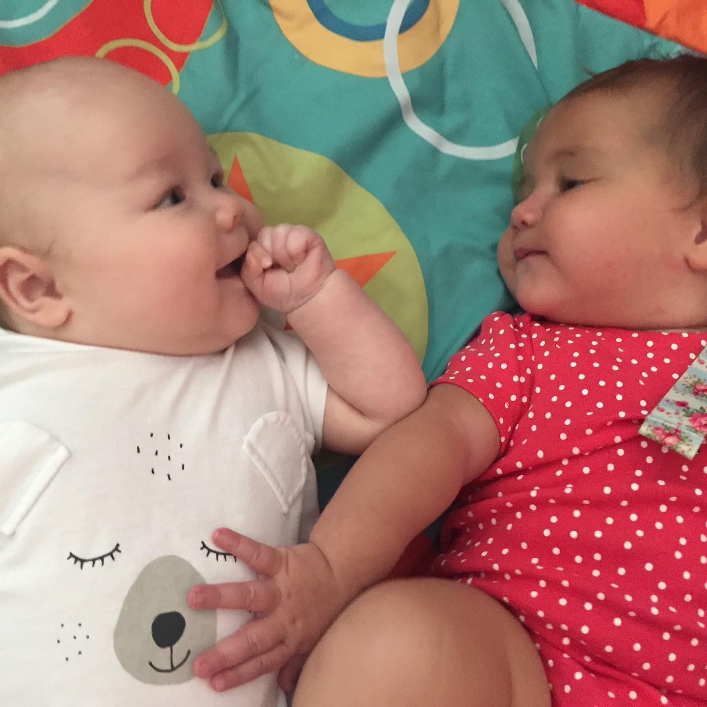 Four months old today and he already has a girlfriend.