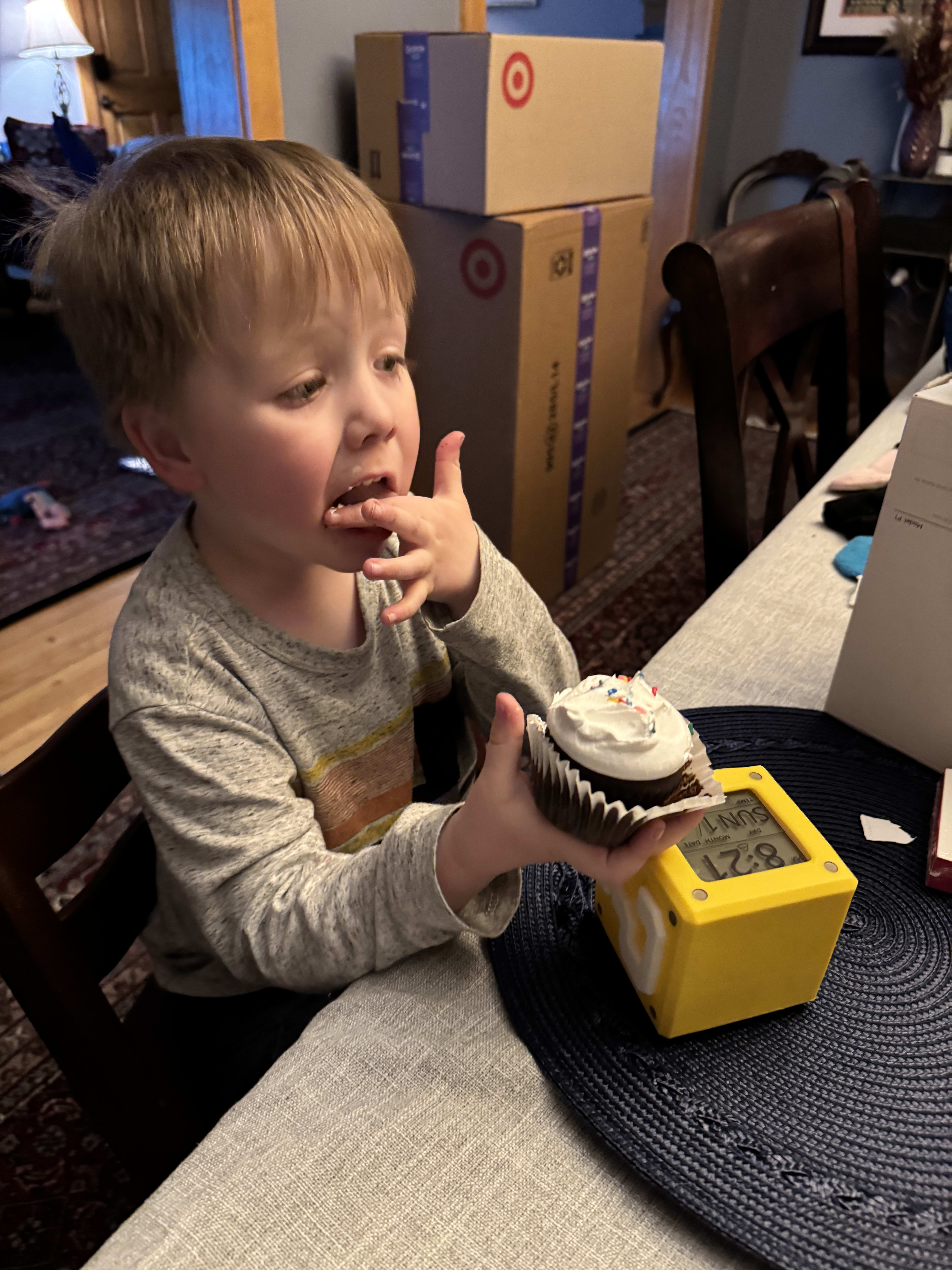 6! 🎉🥳 (Ryan went to Lurie for blood work today and they gave him this giant Lego Baby Yoda they had left over from Christmas. 😂)