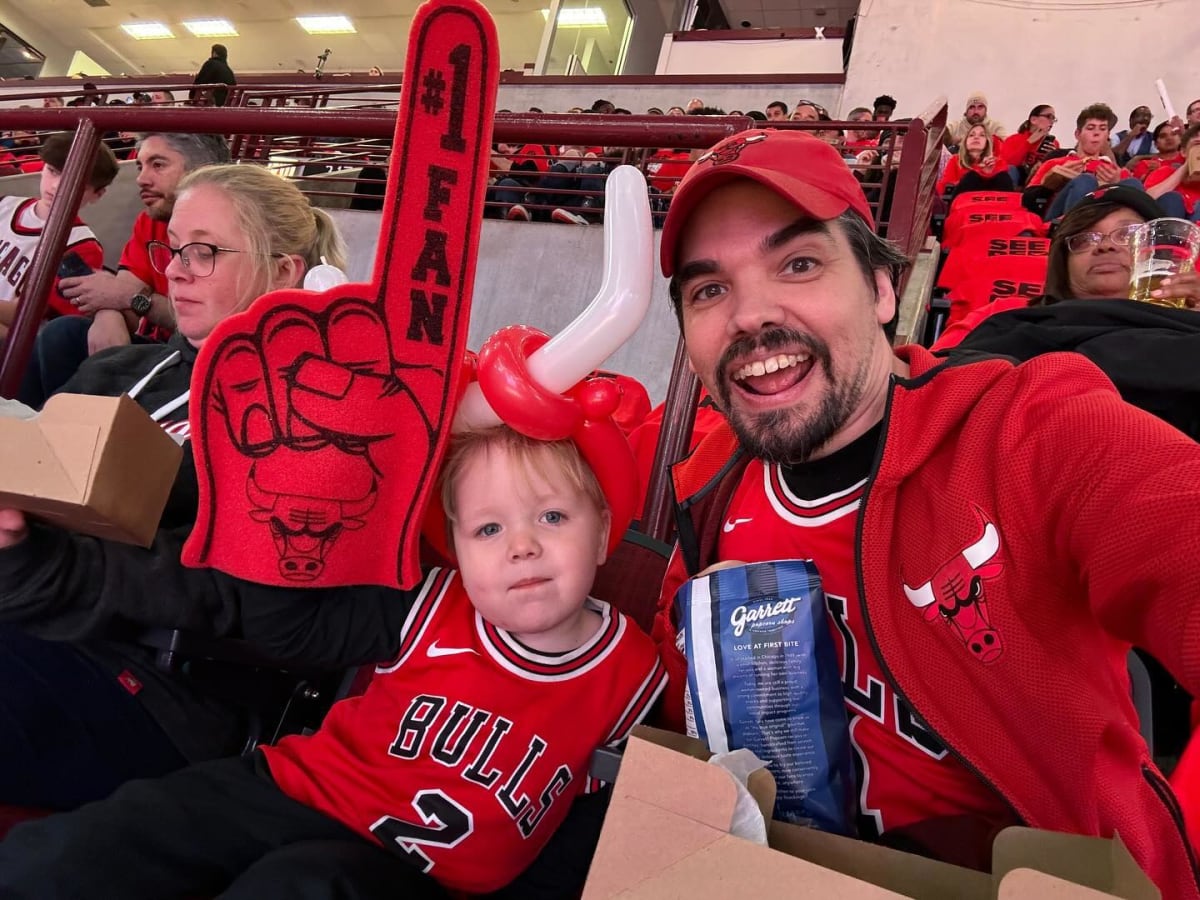 He was bored to death by halftime but it was worth it for the smiles. #bulls