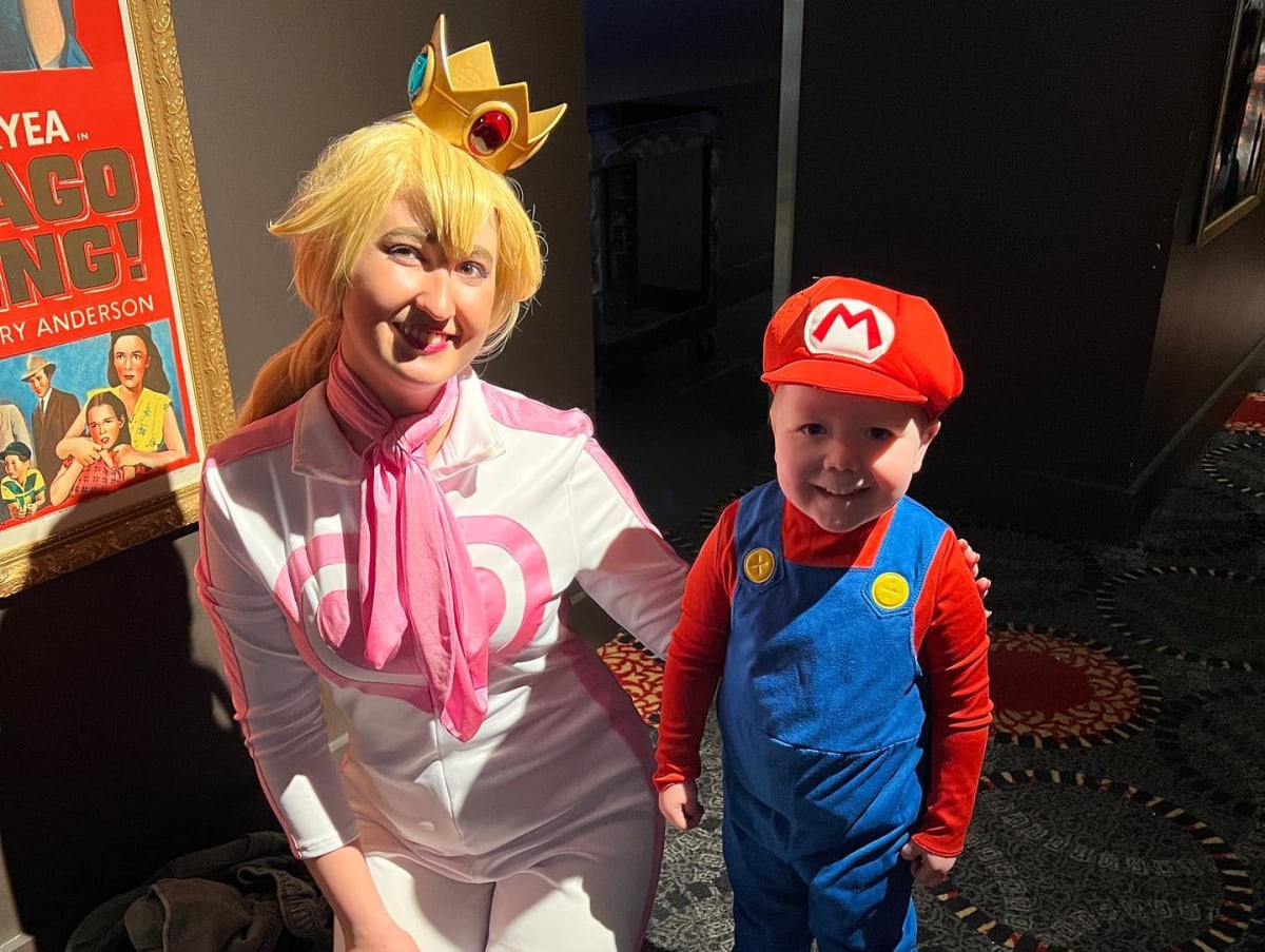 A great time was had at the #mariomovie @alamochicago! Ryan was very popular. 😂