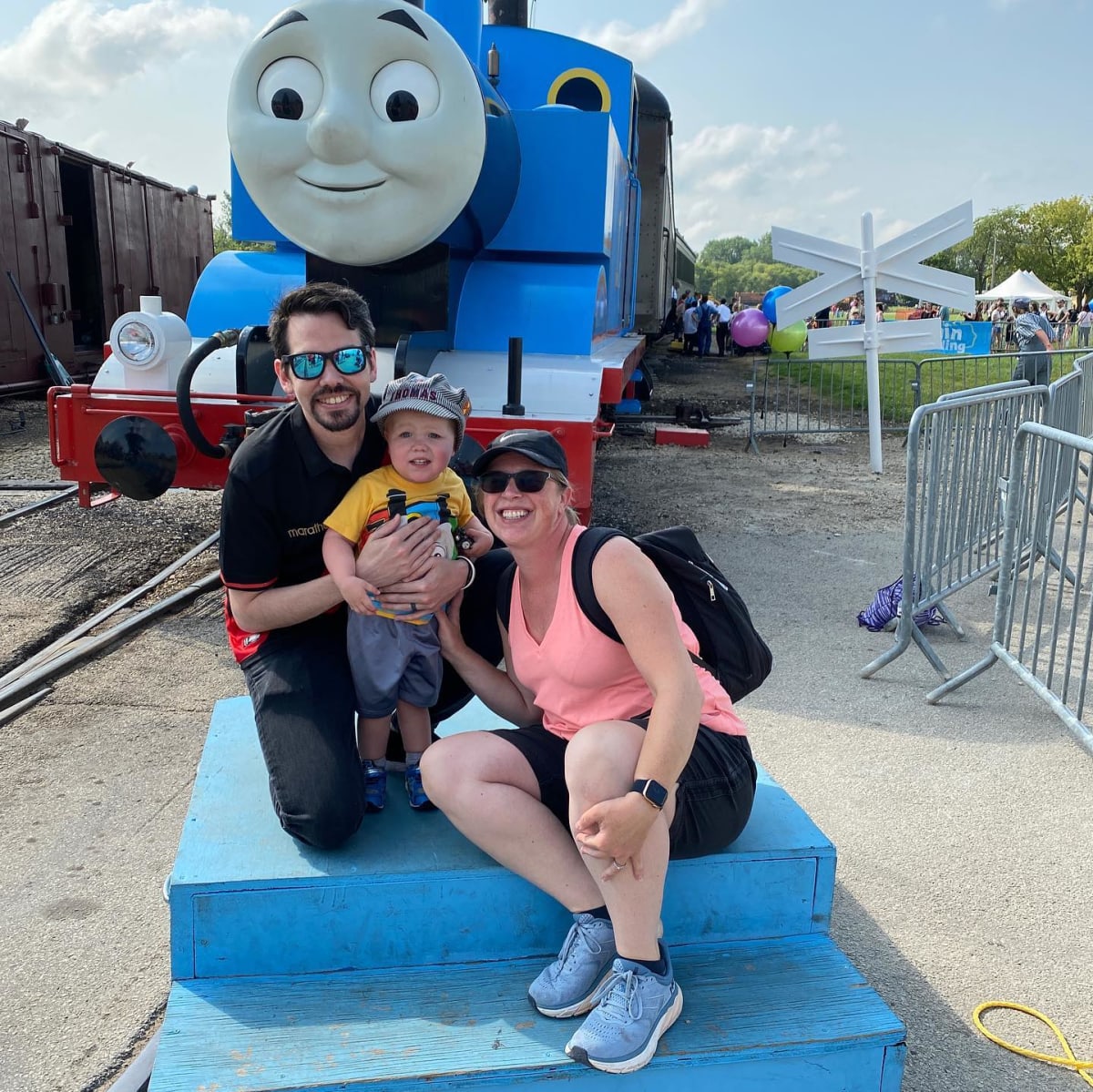 Lots of fun at Thomas' Day Out. We have one happy train enthusiast.