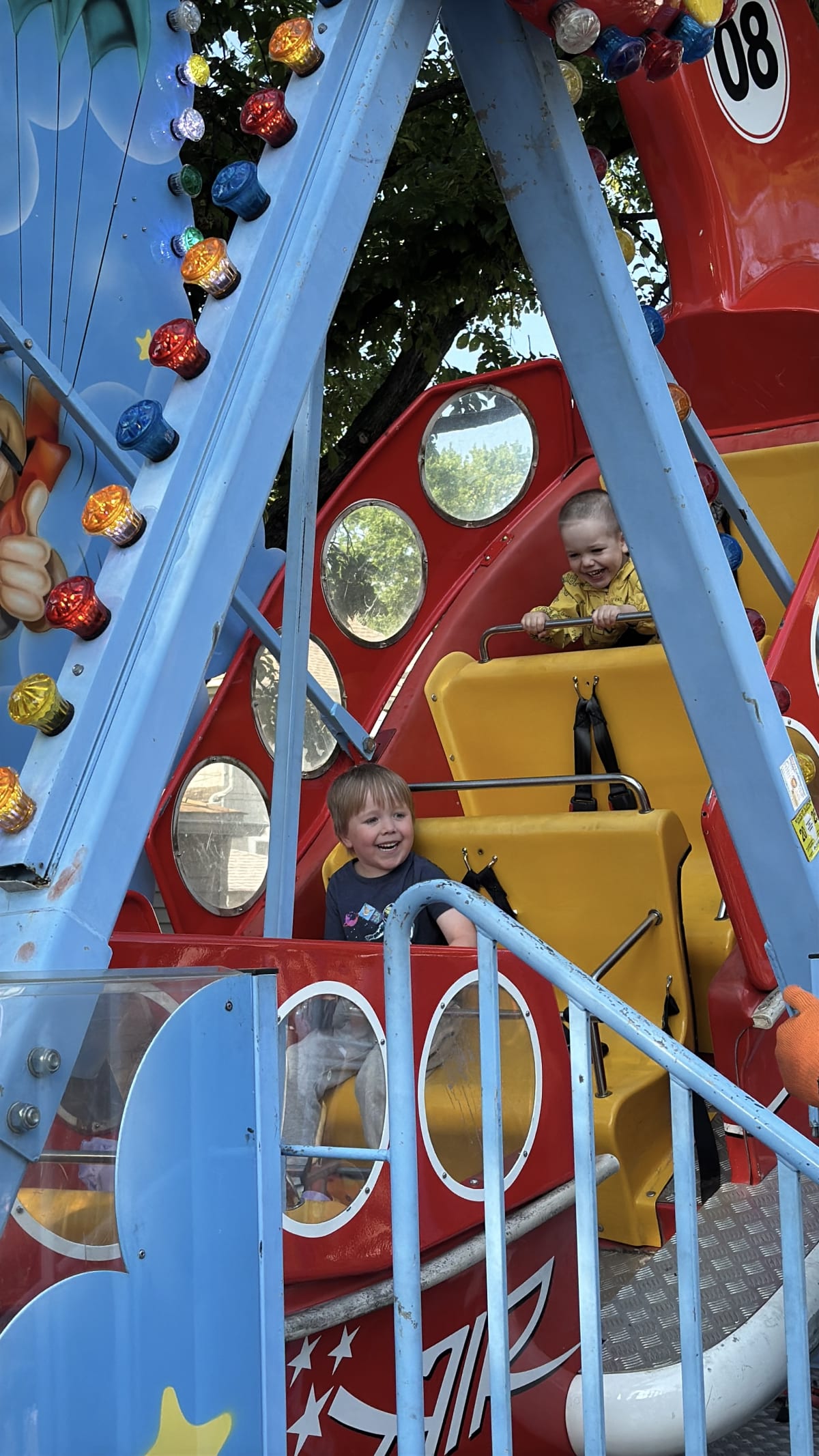 The boys enjoyed the carnival on Harrison St.